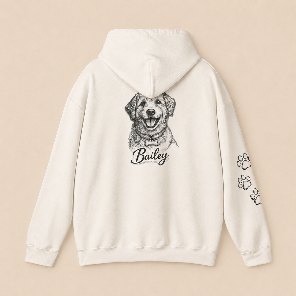 Custom Dog Hoodie – Personalized Pet Portrait Sweatshirt