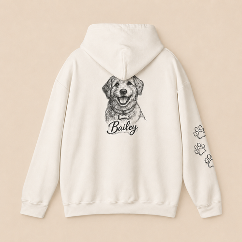 Custom Dog Hoodie – Personalized Pet Portrait Sweatshirt