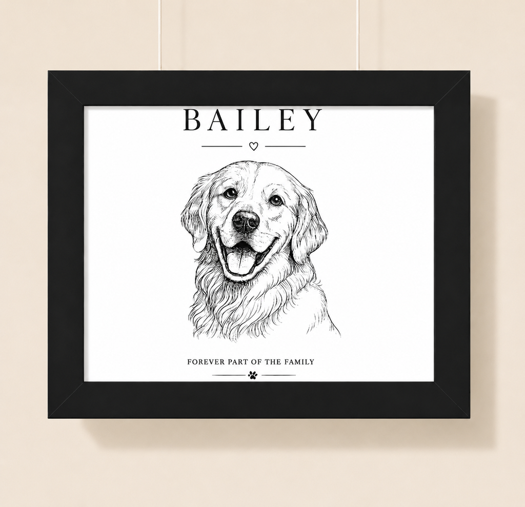 Personalized Framed Pet Portrait