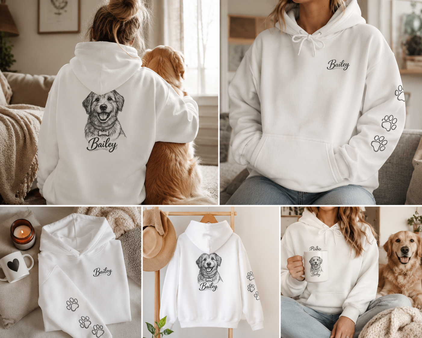 Custom Dog Hoodie – Personalized Pet Portrait Sweatshirt